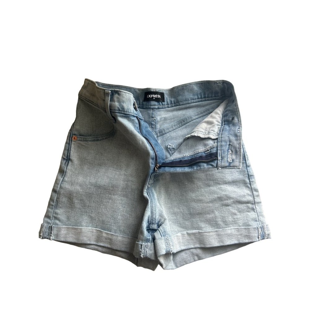 Express Cuffed Super High Rise Mom Shorts/Shortie, Size 2 R - Picture 3 of 9